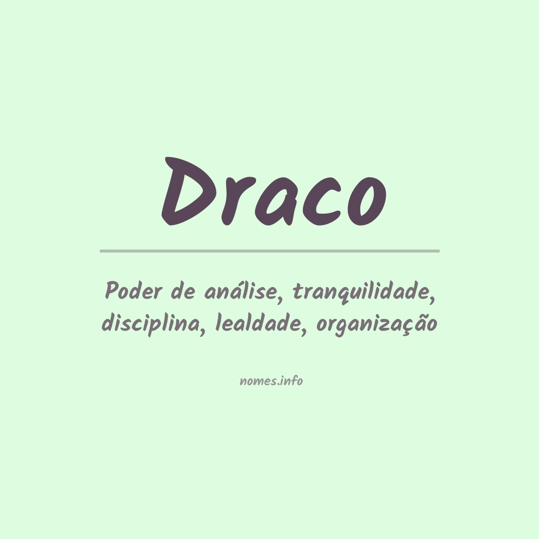 Significado do nome Draco