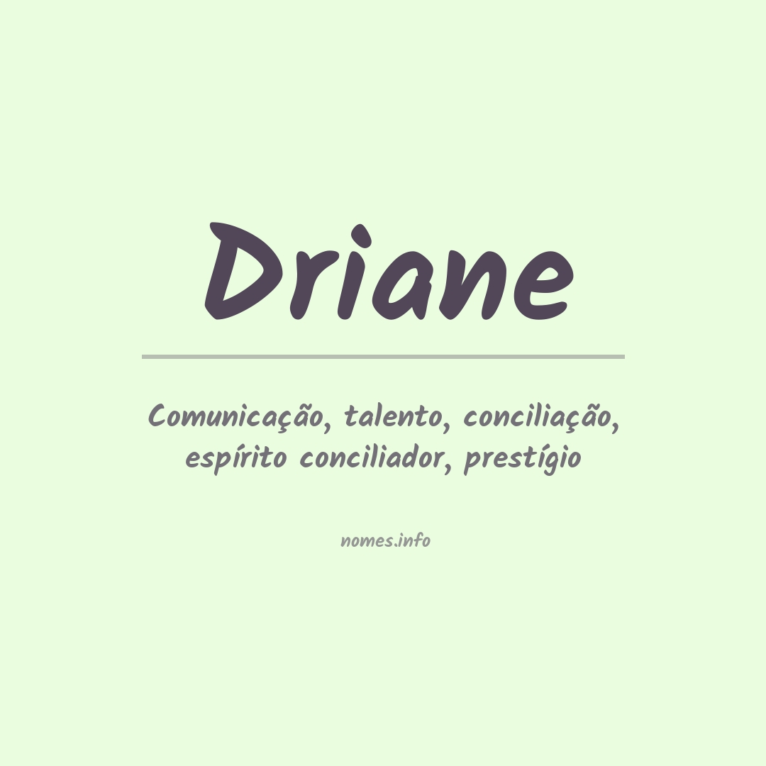 Significado do nome Driane