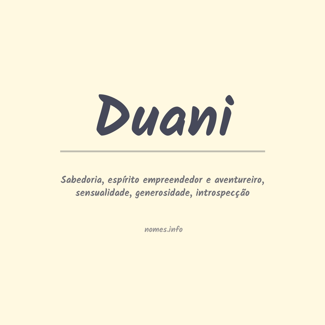 Significado do nome Duani