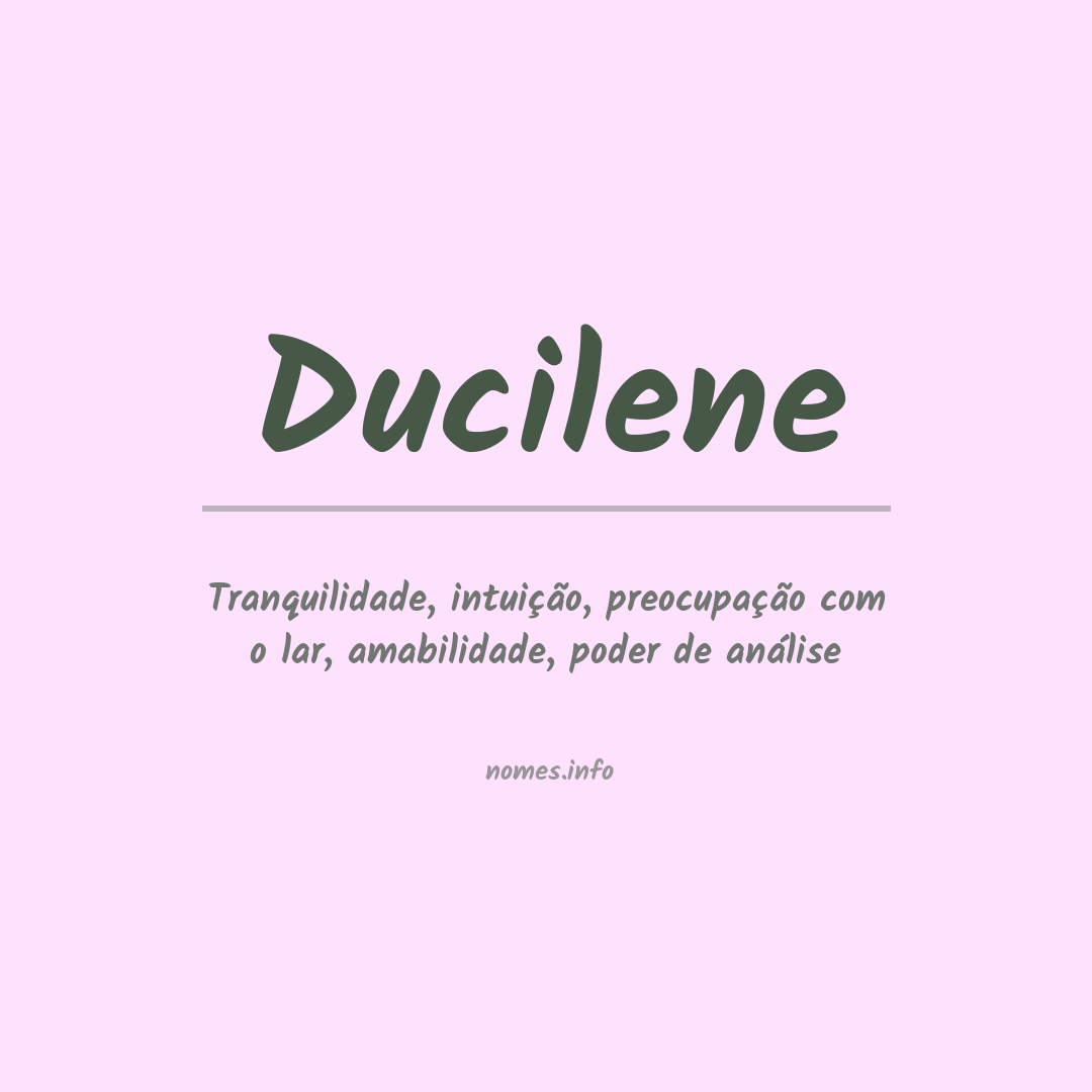 Significado do nome Ducilene
