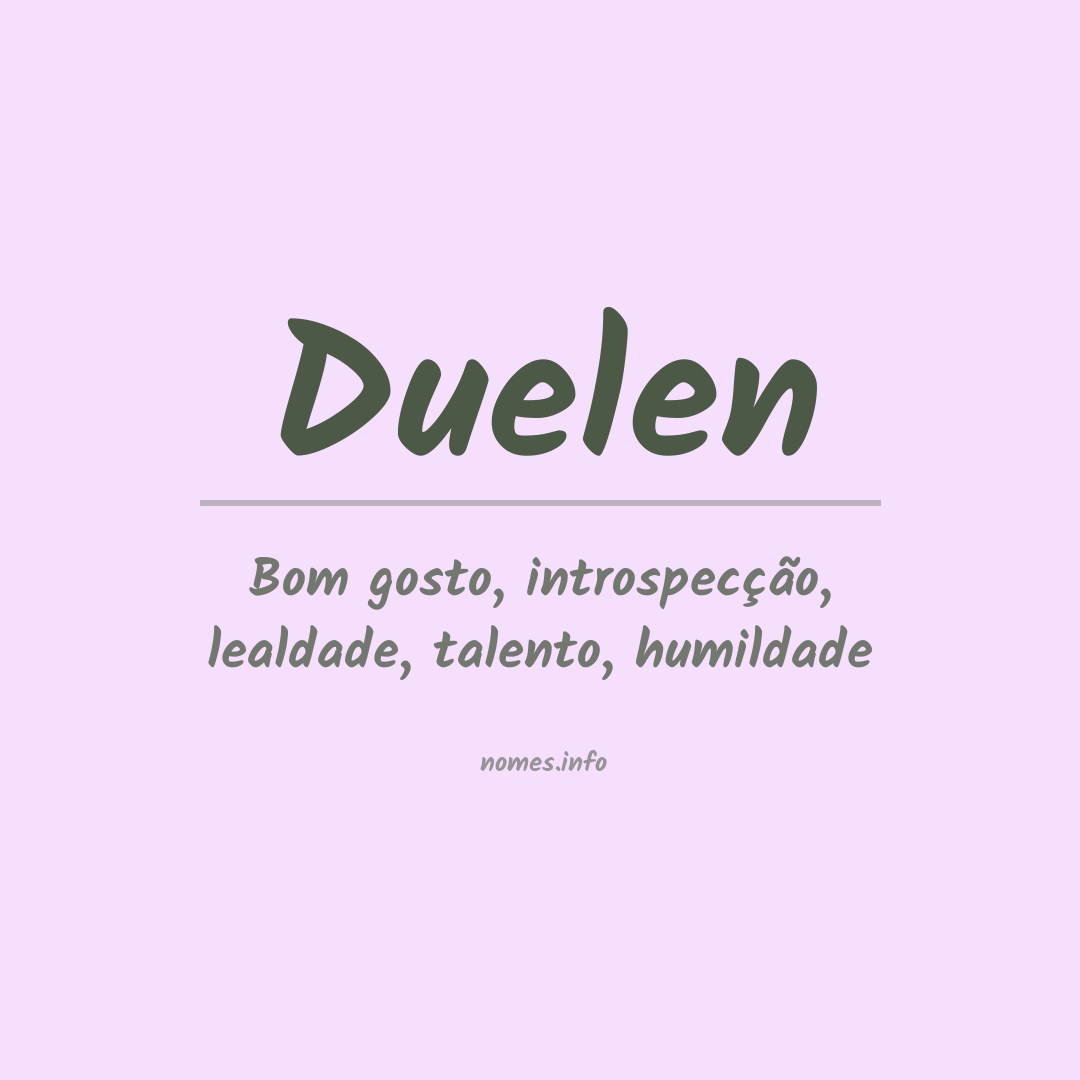 Significado do nome Duelen