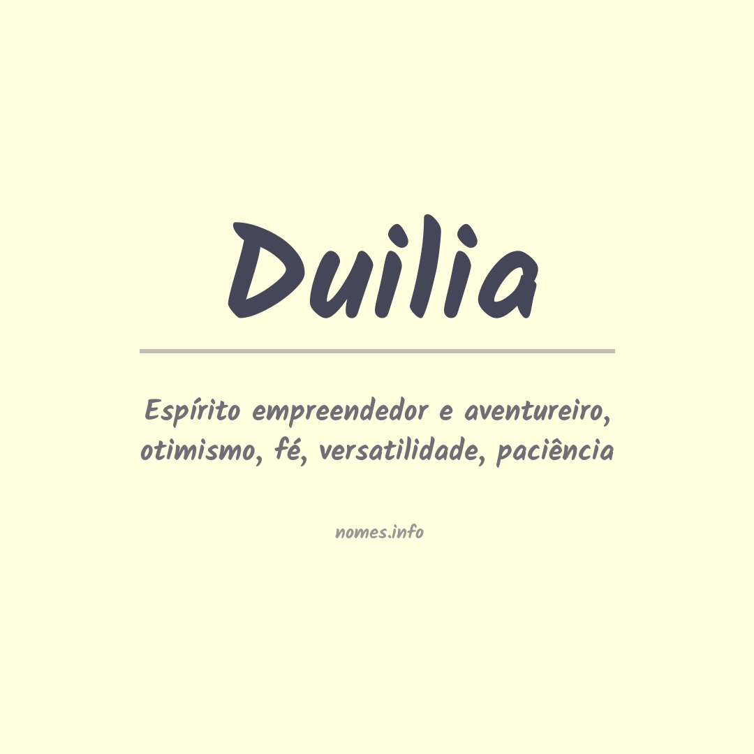 Significado do nome Duilia