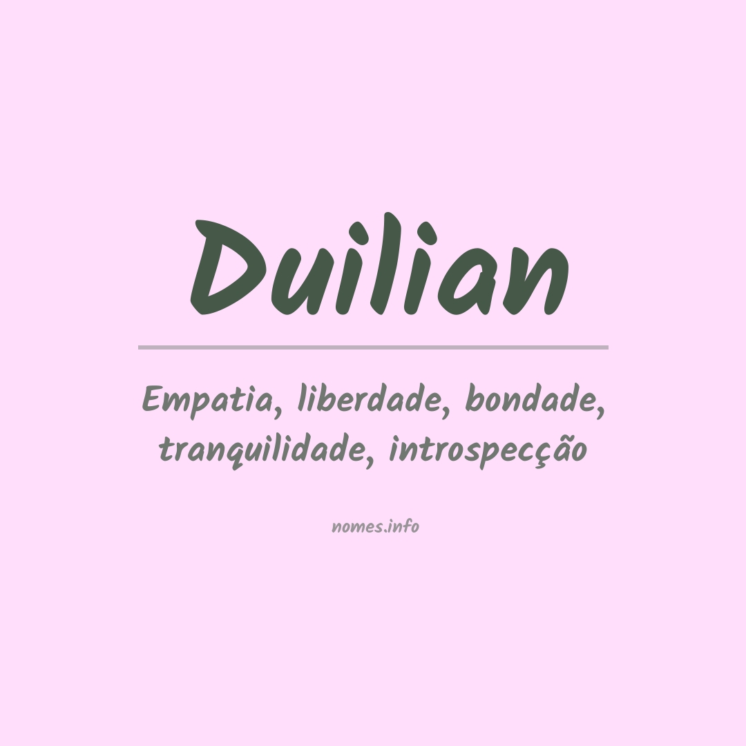 Significado do nome Duilian