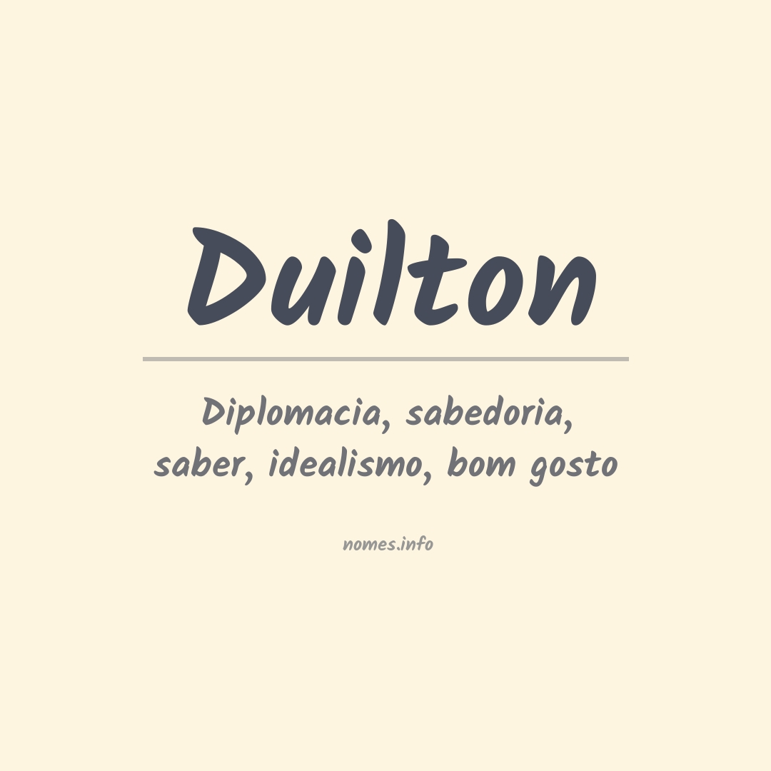 Significado do nome Duilton