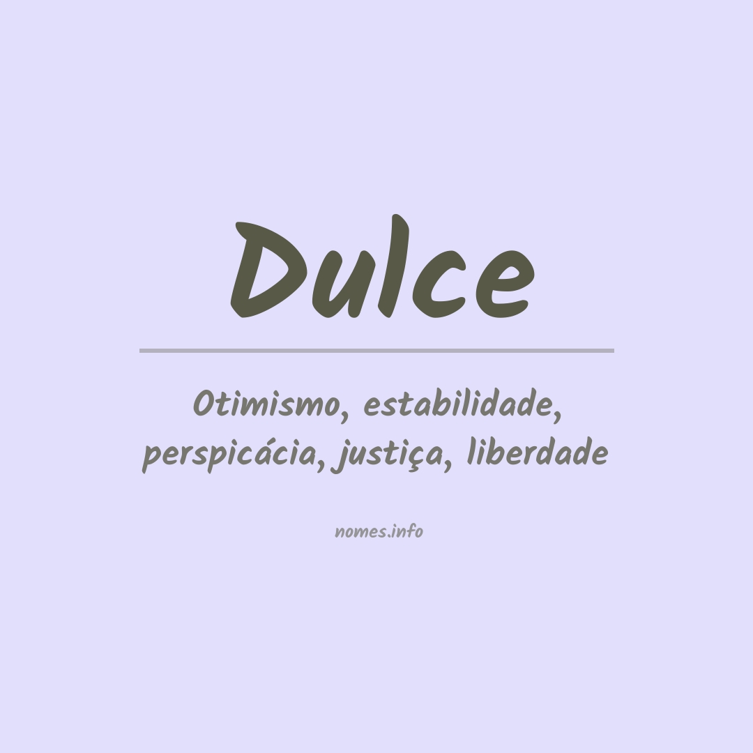 Significado do nome Dulce