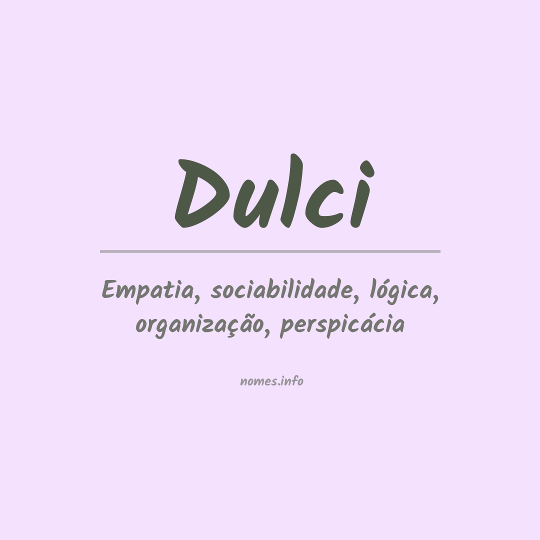 Significado do nome Dulci