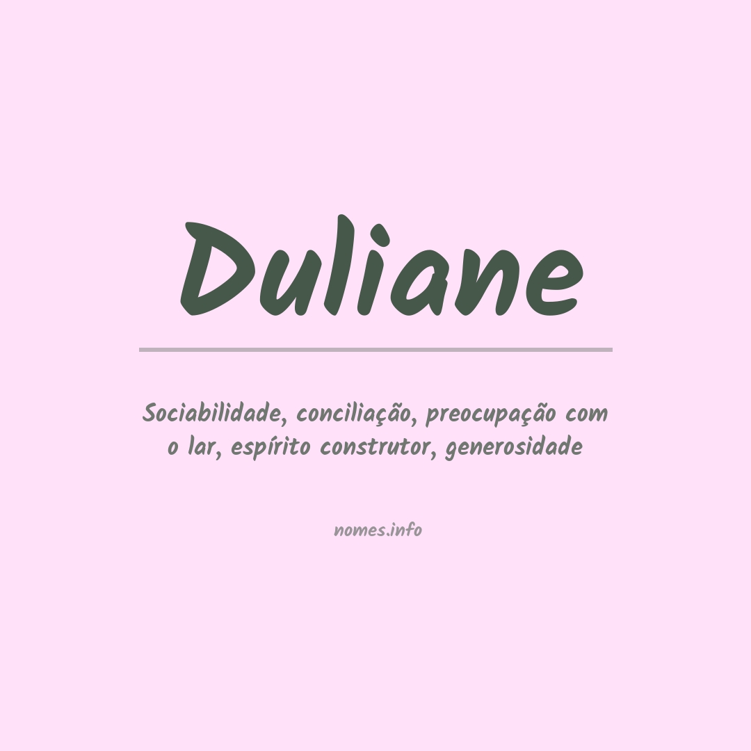 Significado do nome Duliane