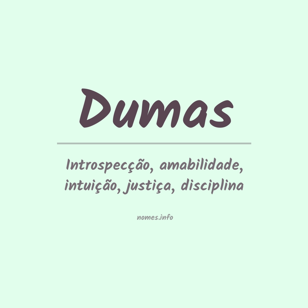 Significado do nome Dumas