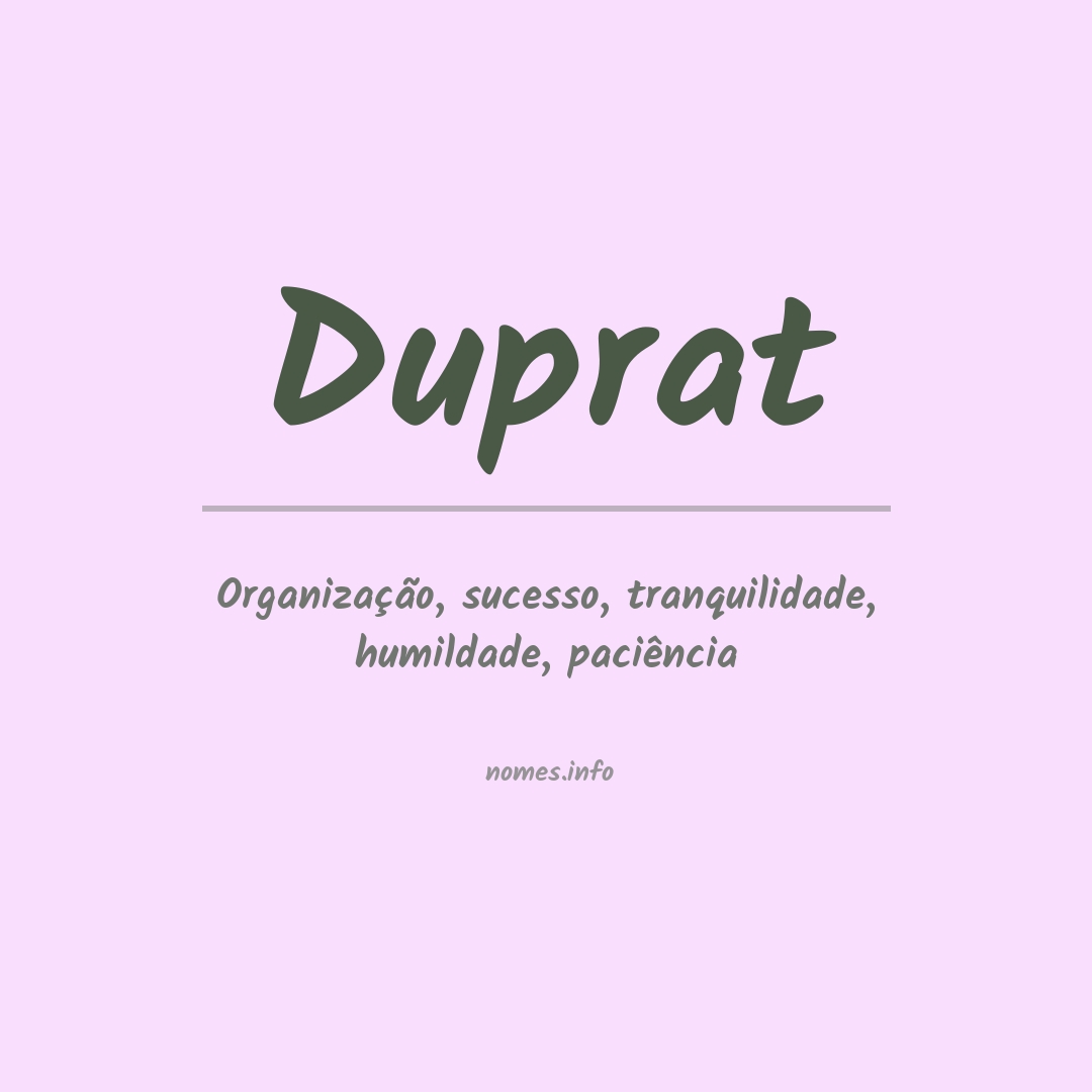 Significado do nome Duprat