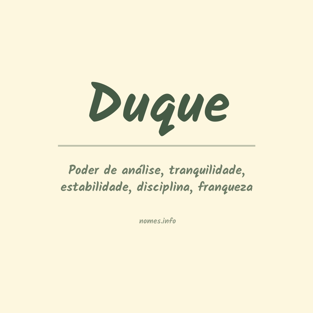 Significado do nome Duque Significado do nome Duque