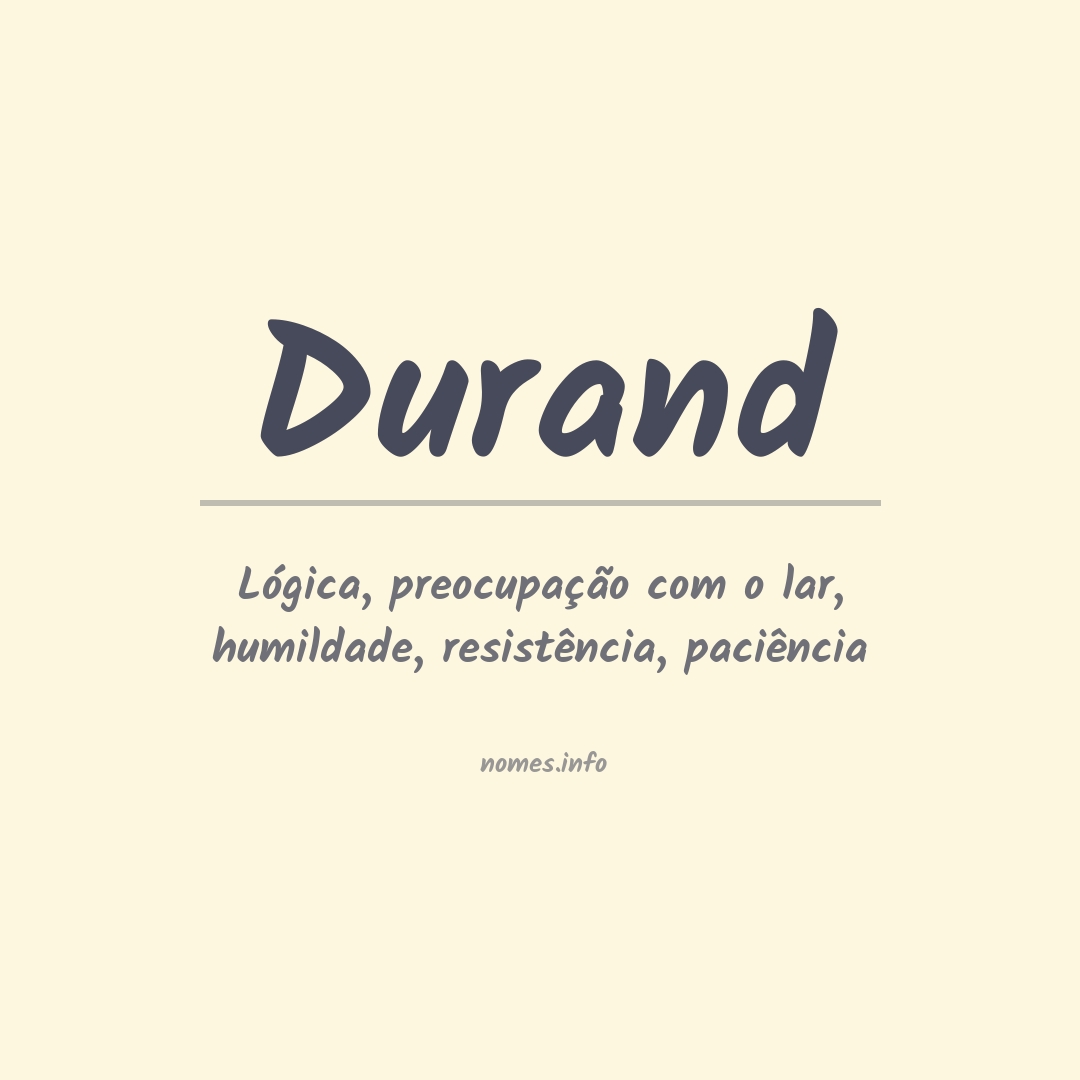 Significado do nome Durand