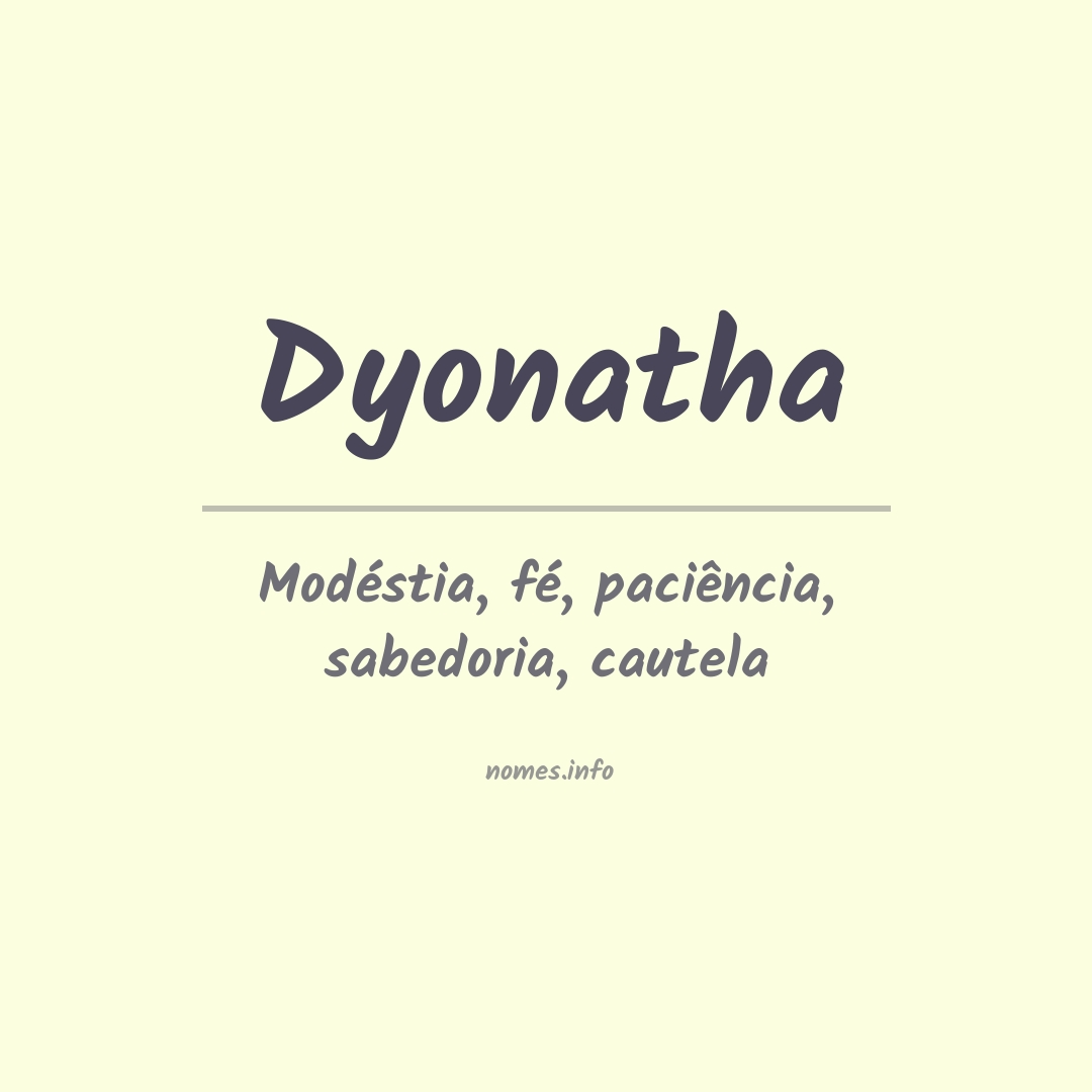 Significado do nome Dyonatha
