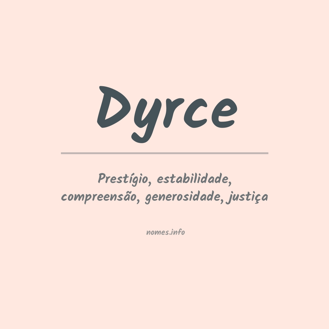 Significado do nome Dyrce
