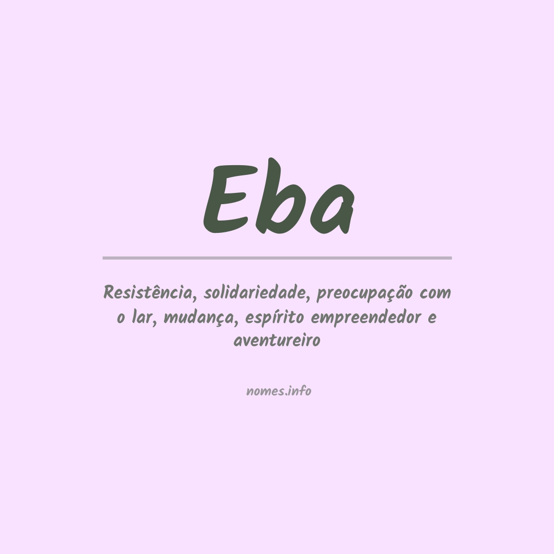 Significado do nome Eba