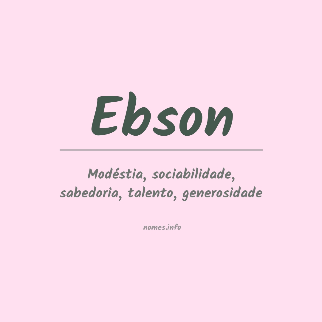 Significado do nome Ebson