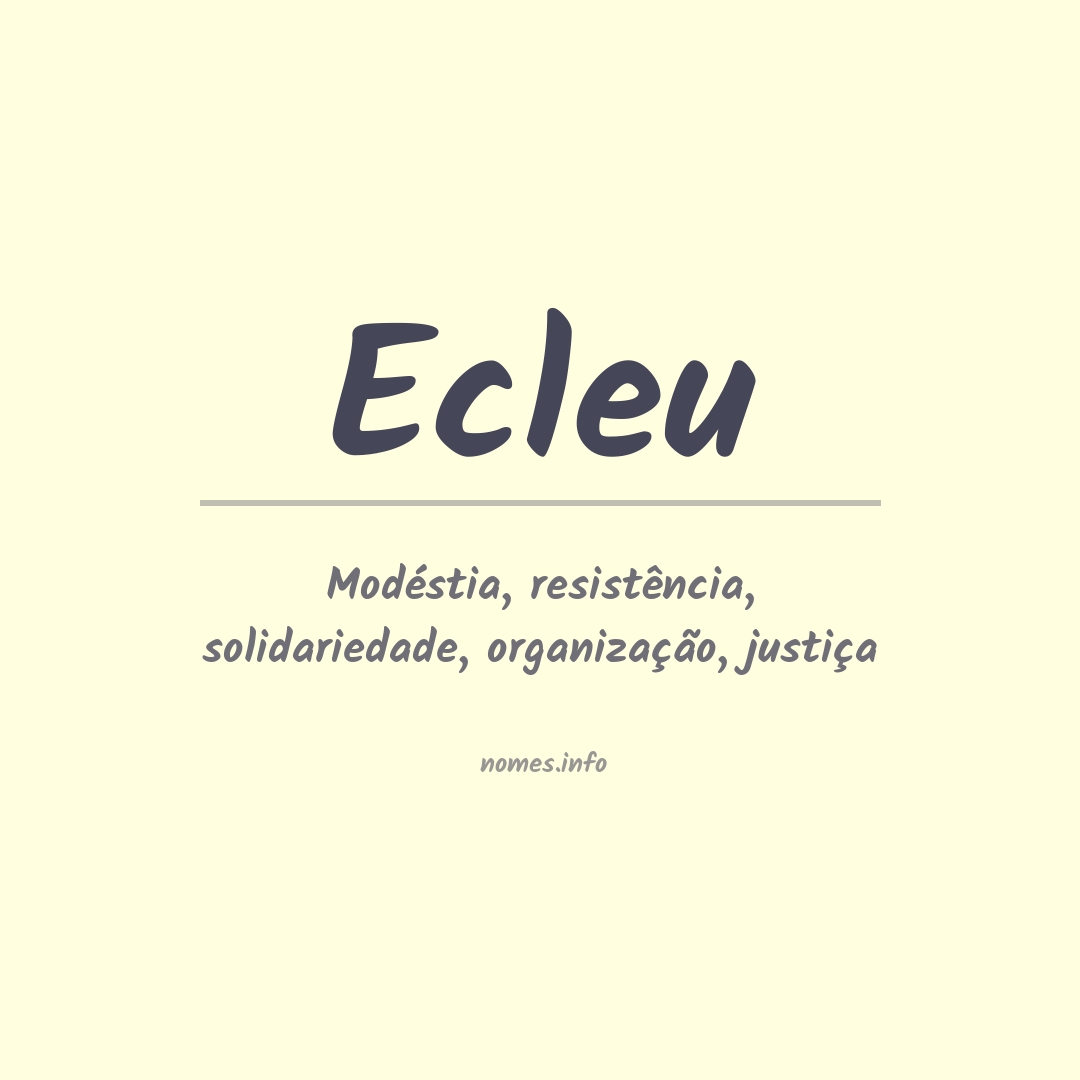 Significado do nome Ecleu