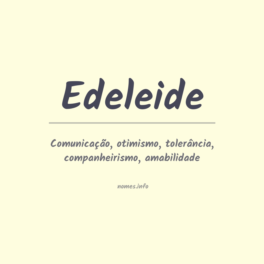 Significado do nome Edeleide