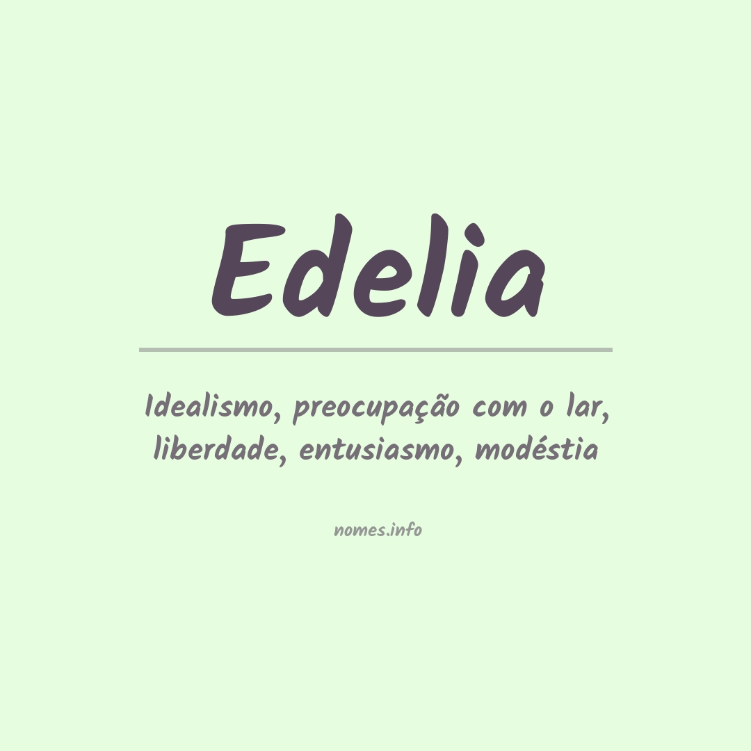 Significado do nome Edelia