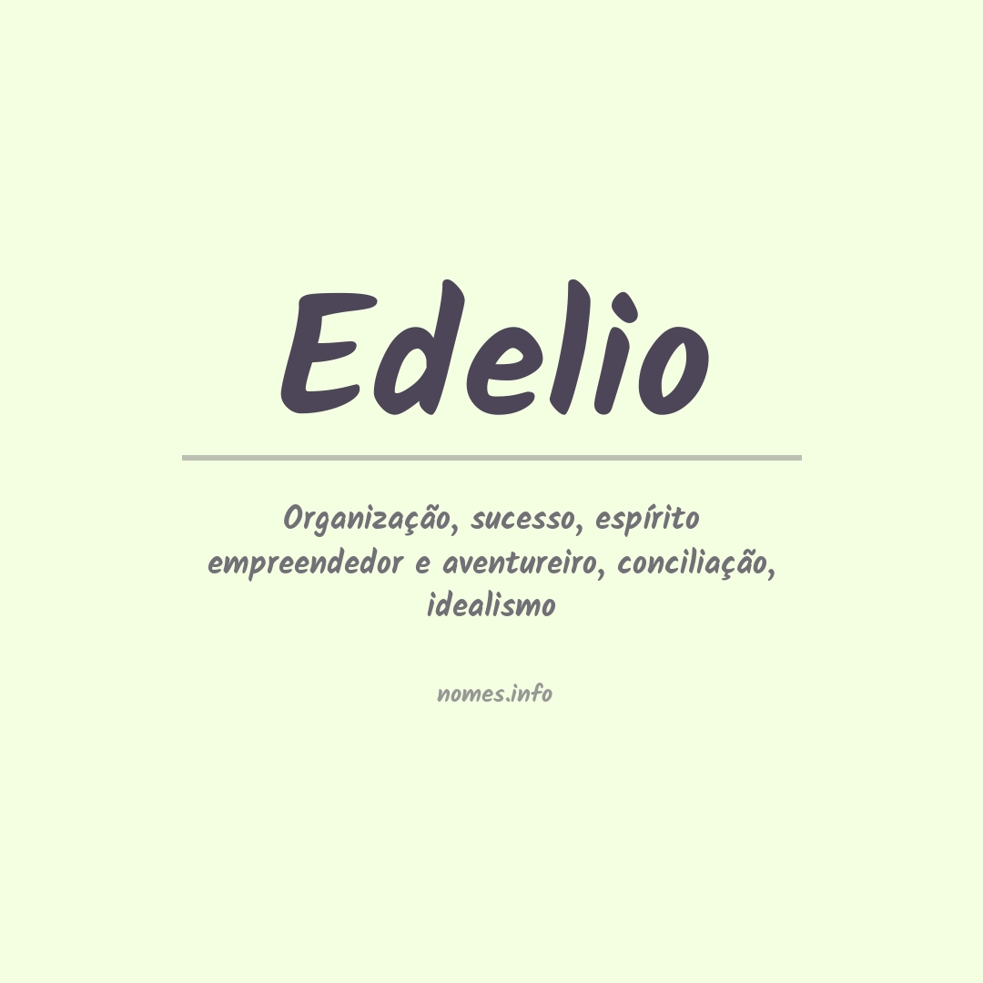 Significado do nome Edelio