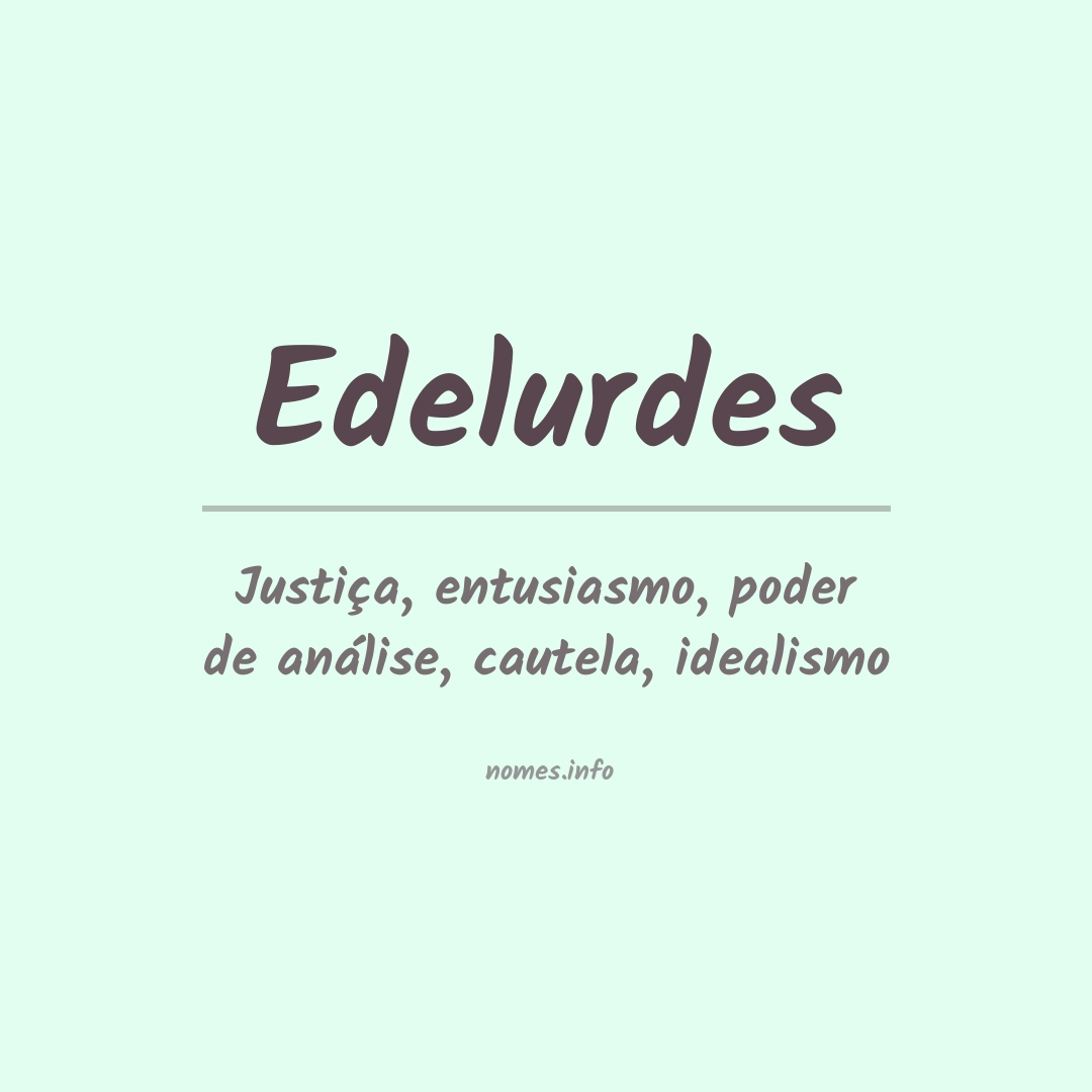 Significado do nome Edelurdes