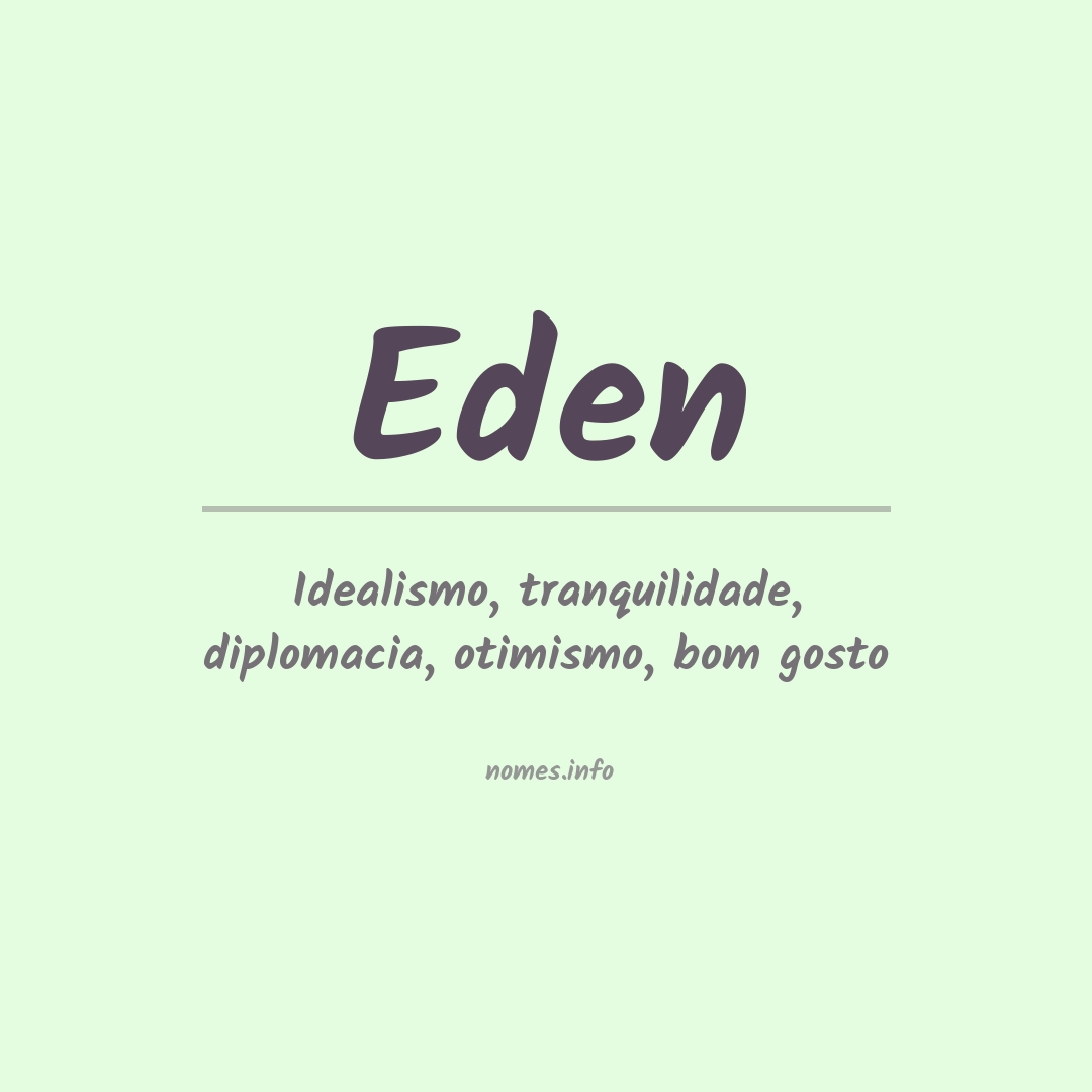Significado do nome Eden