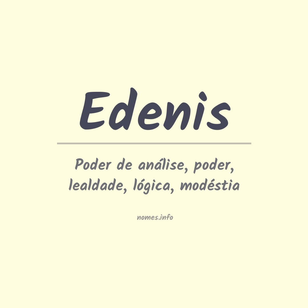 Significado do nome Edenis