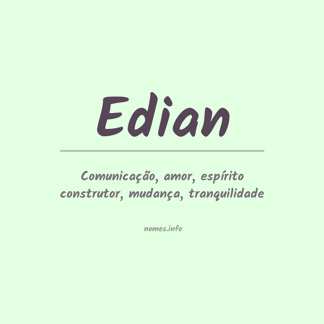 Significado do nome Edian