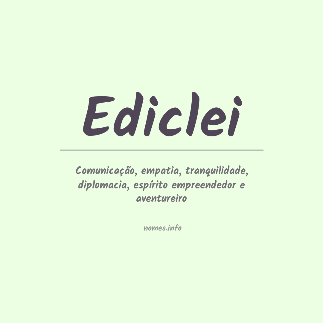 Significado do nome Ediclei