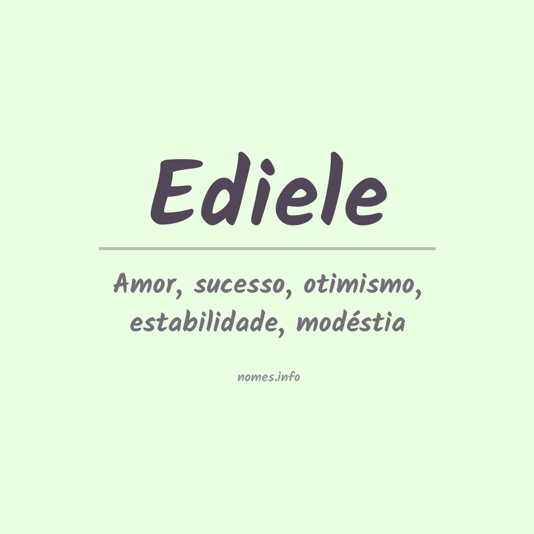 Significado do nome Ediele