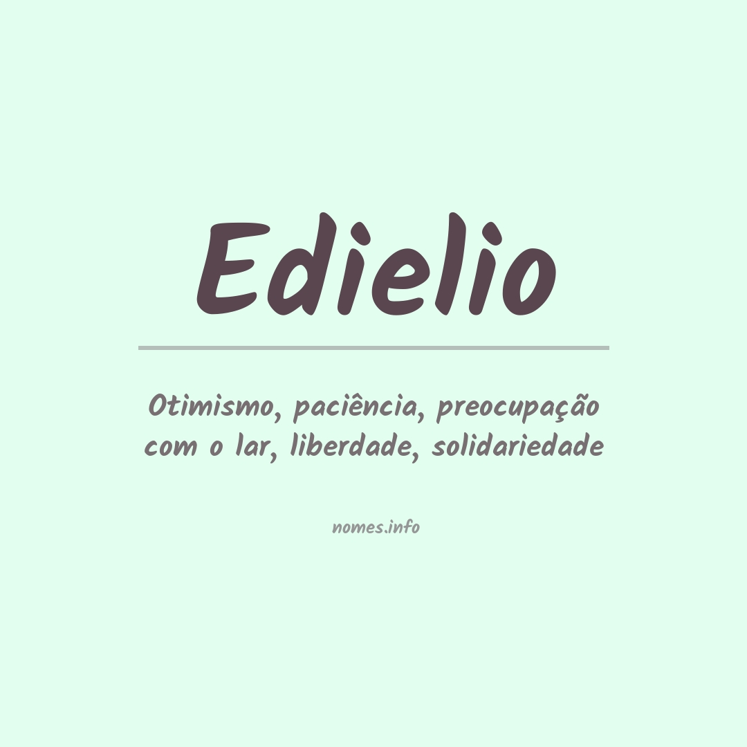 Significado do nome Edielio