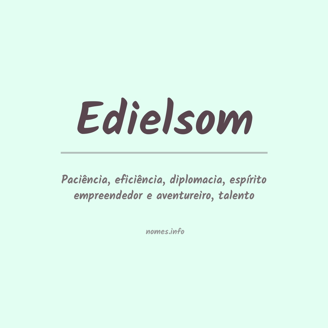 Significado do nome Edielsom