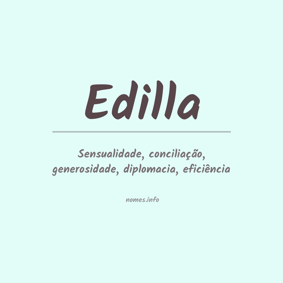 Significado do nome Edilla