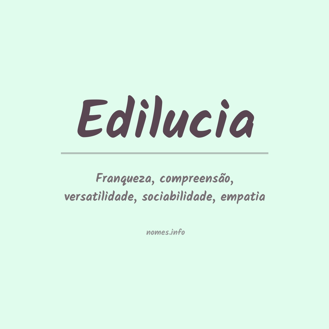 Significado do nome Edilucia