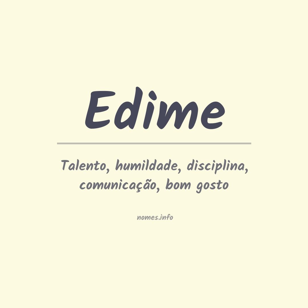 Significado do nome Edime