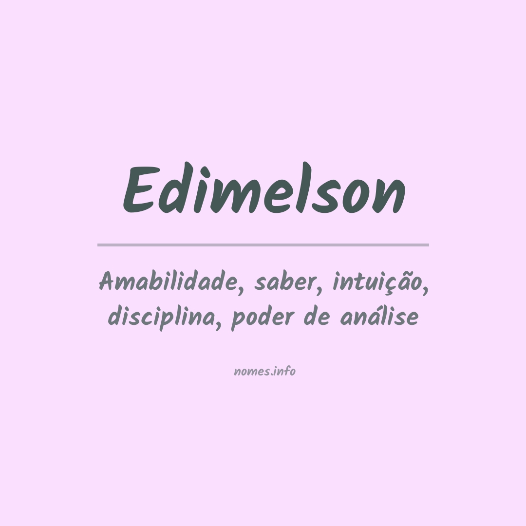 Significado do nome Edimelson