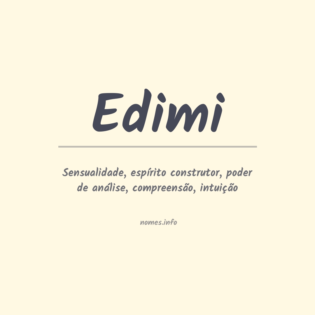 Significado do nome Edimi