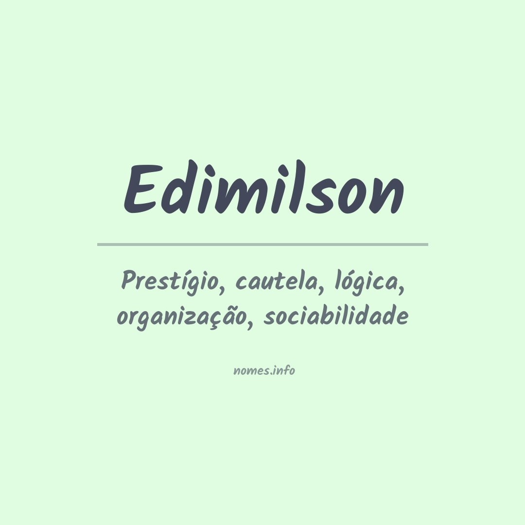 Significado do nome Edimilson