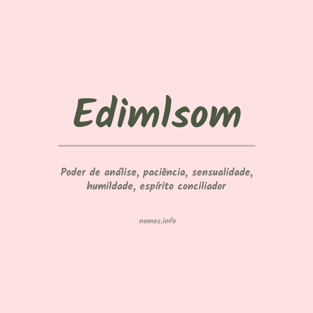 Significado do nome Edimlsom