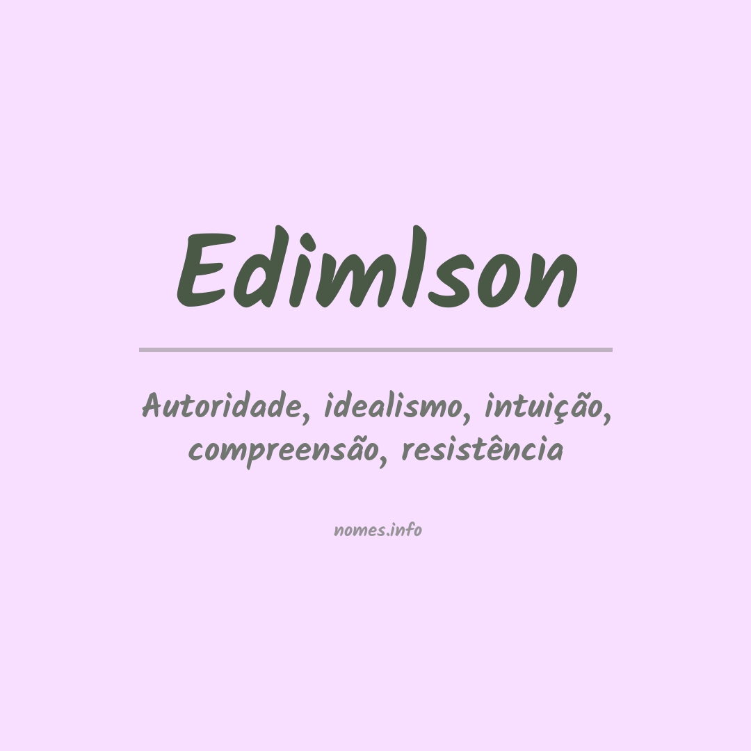 Significado do nome Edimlson