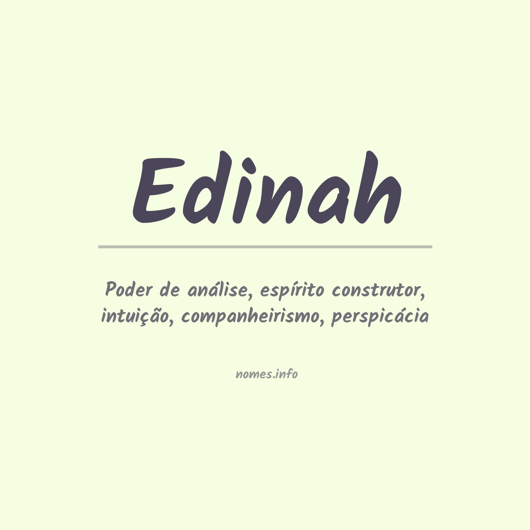 Significado do nome Edinah