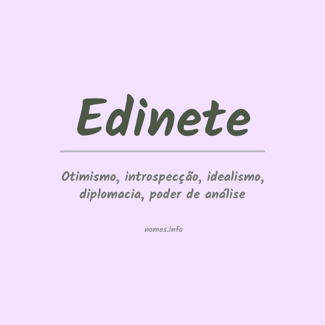 Significado do nome Edinete