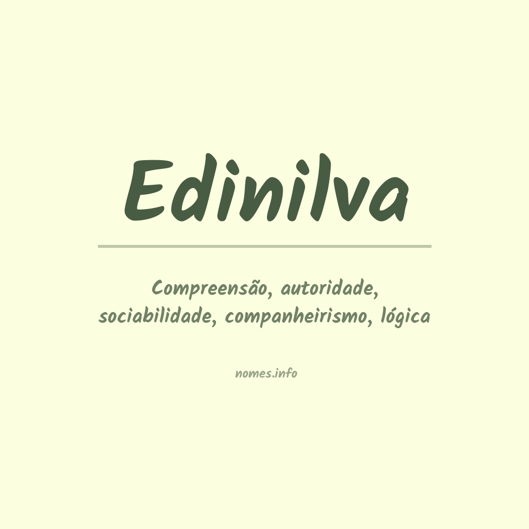 Significado do nome Edinilva