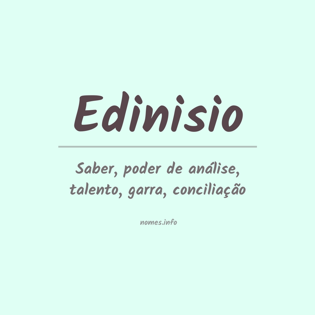 Significado do nome Edinisio