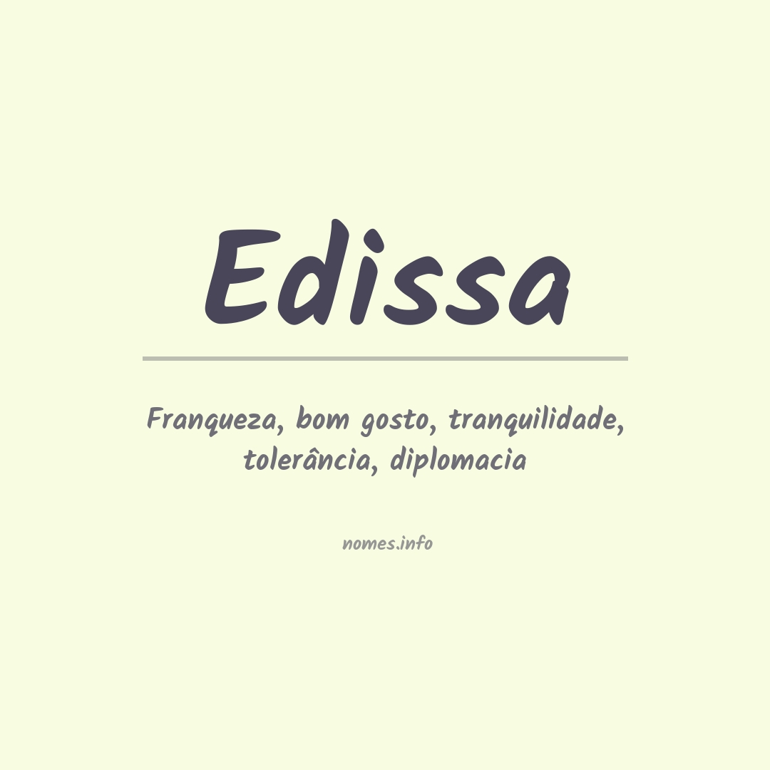 Significado do nome Edissa