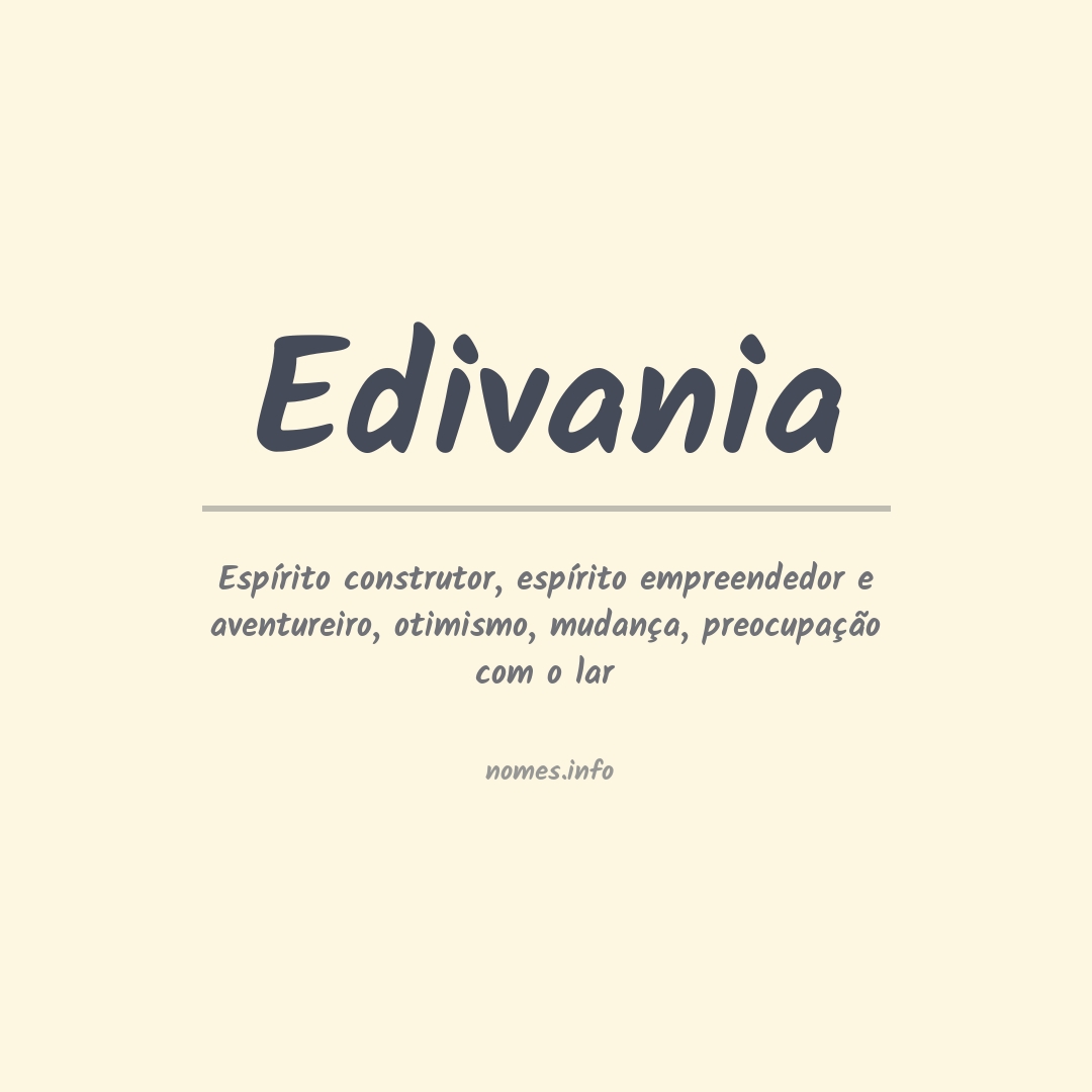 Significado do nome Edivania