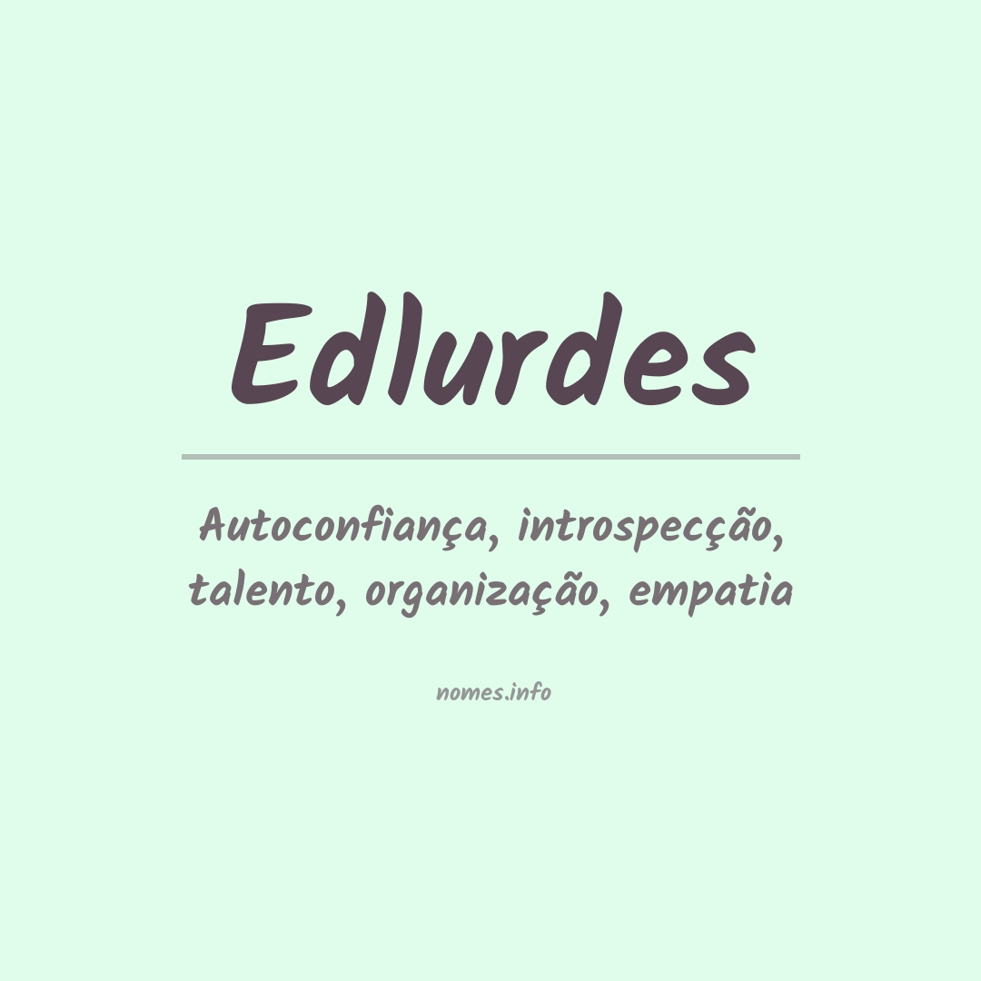 Significado do nome Edlurdes