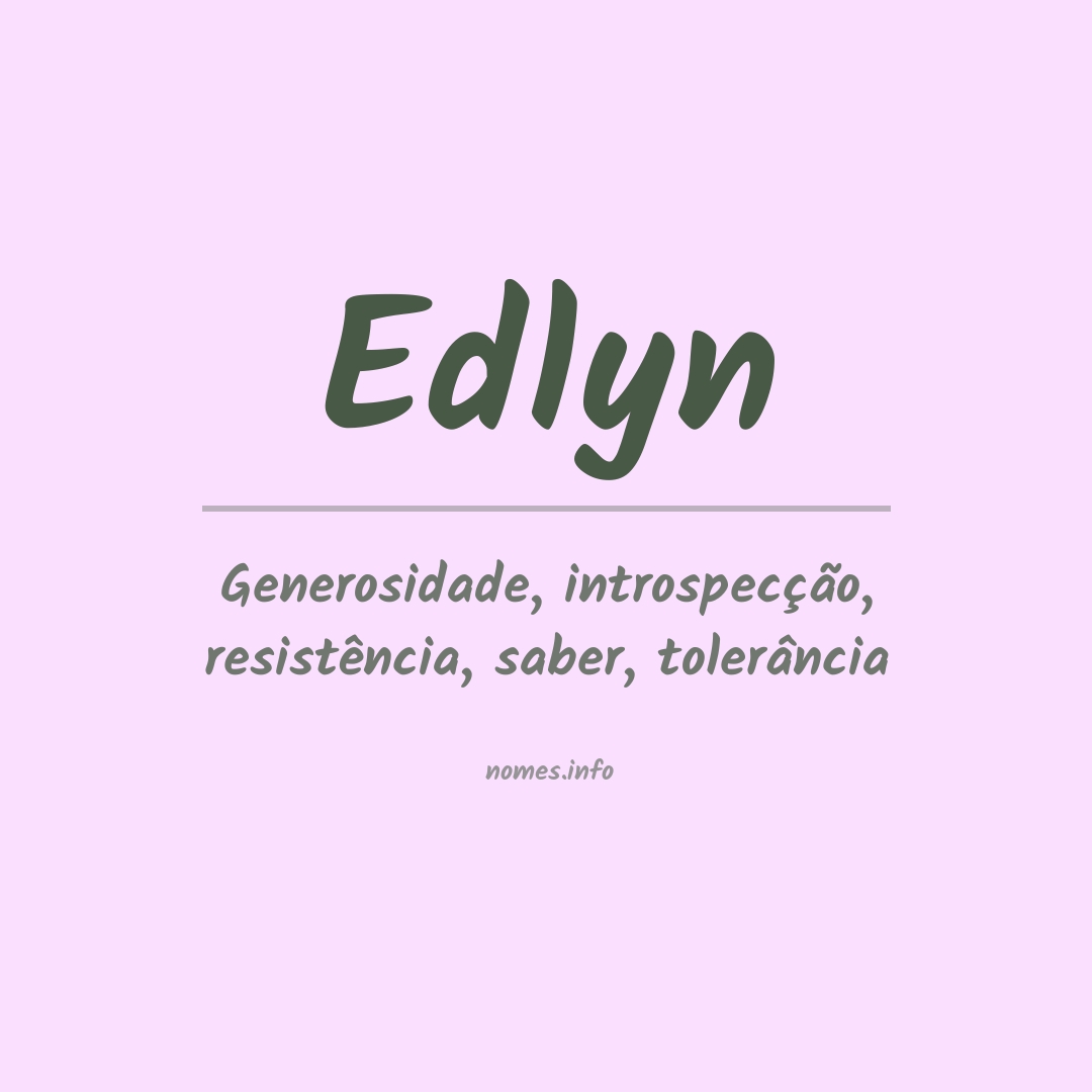 Significado do nome Edlyn