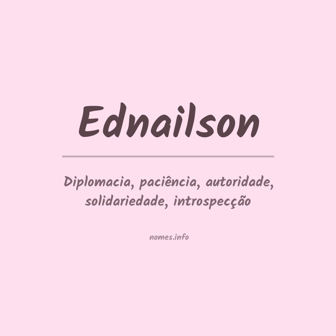 Significado do nome Ednailson