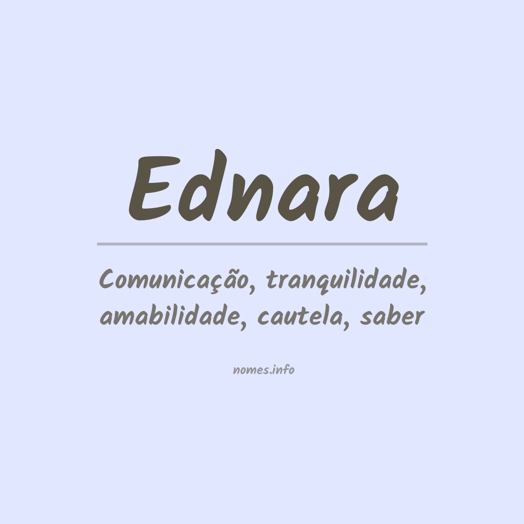 Significado do nome Ednara