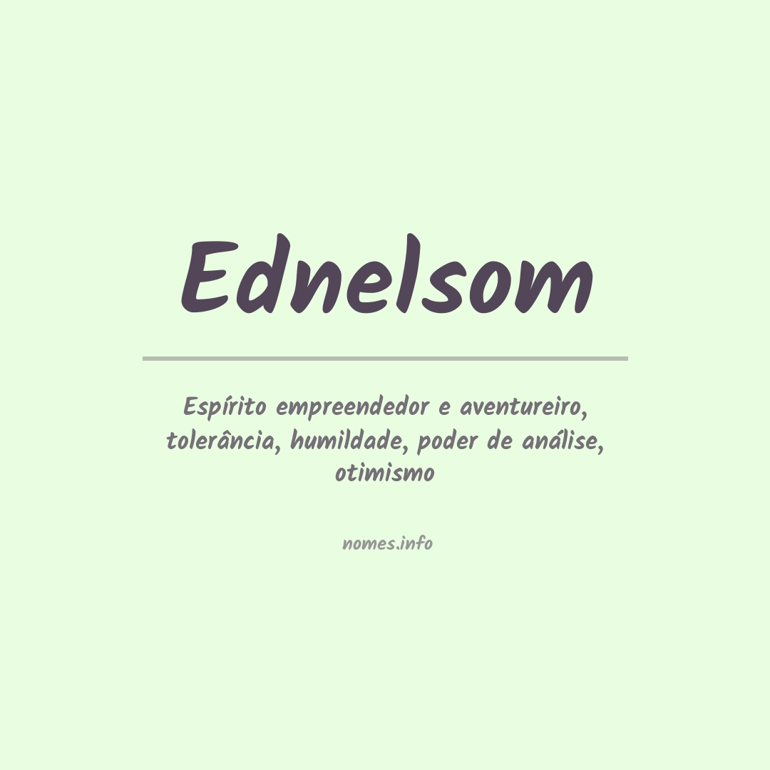Significado do nome Ednelsom